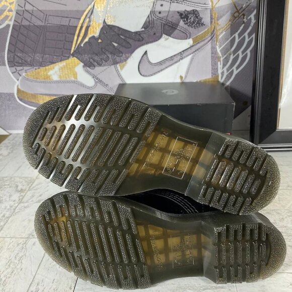 Dr. Martens 1460 Boots Black Patent Leather Lamper Leopard Embossed Women Size 5 - Picture 7 of 9